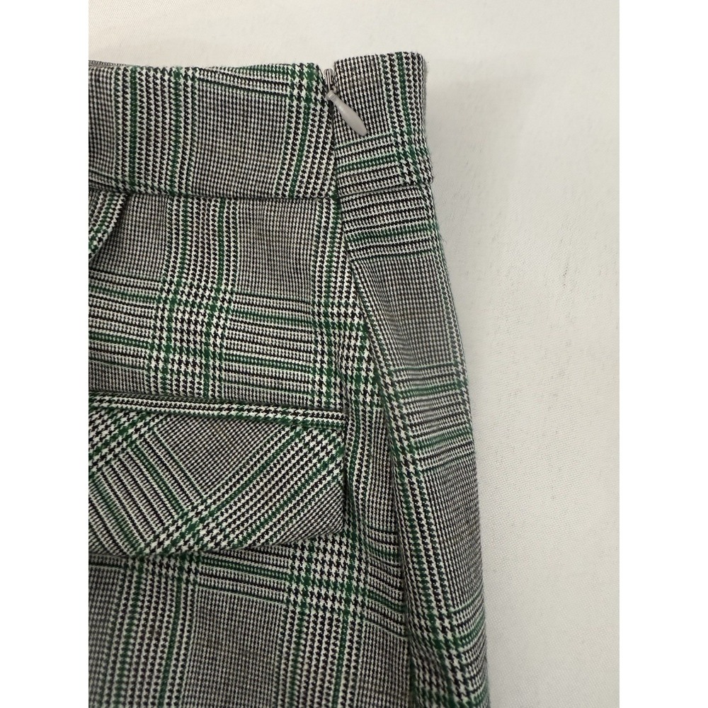 Nasty Gal Green Black Plaid Mini Skirt Faux Wrap Womens Size 6 - Picture 7 of 11